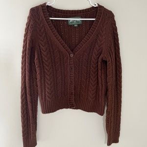 American Eagle Brown Button-up Cardigan Size S